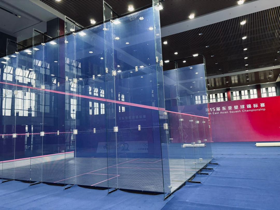 Customer review – blue glass squash court