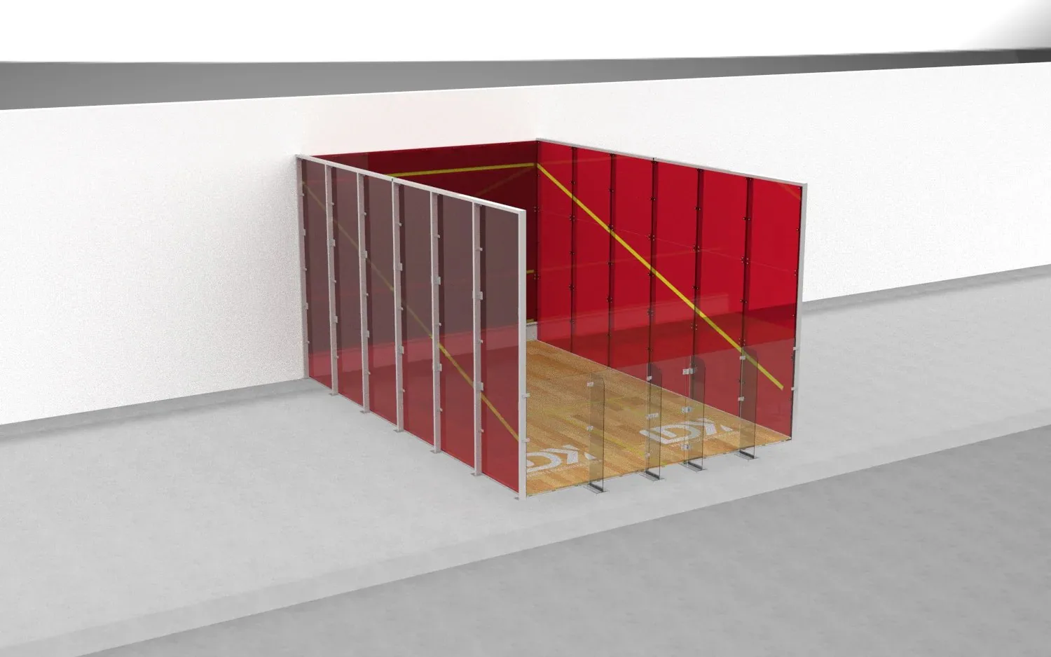 Wall-Mounted Glass Retrofit for Squash Courts
