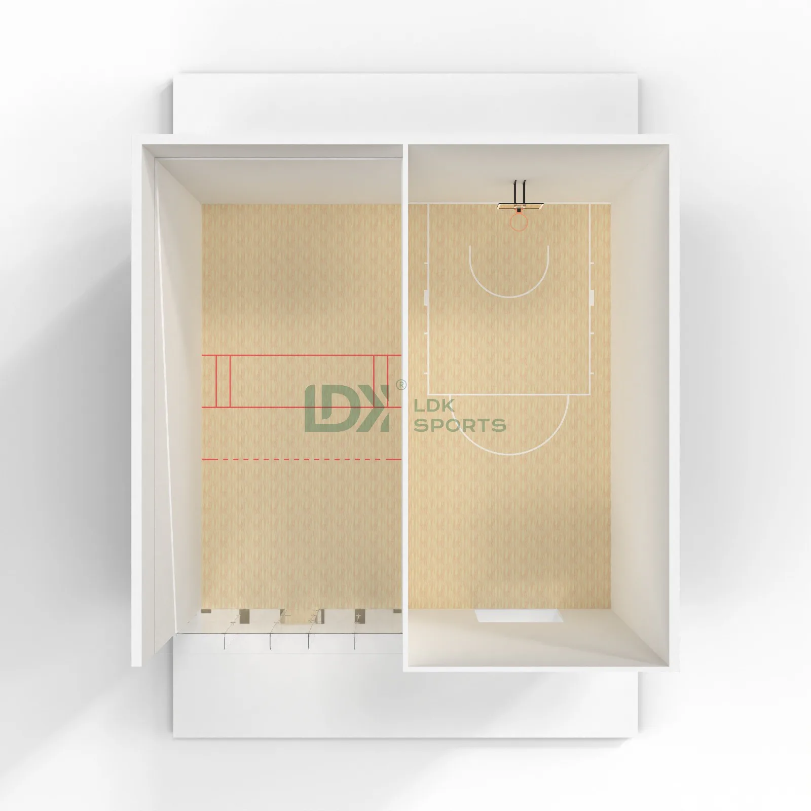 Indoor Racquetball Court Manufacturer | Custom Glass Court with Basketball System