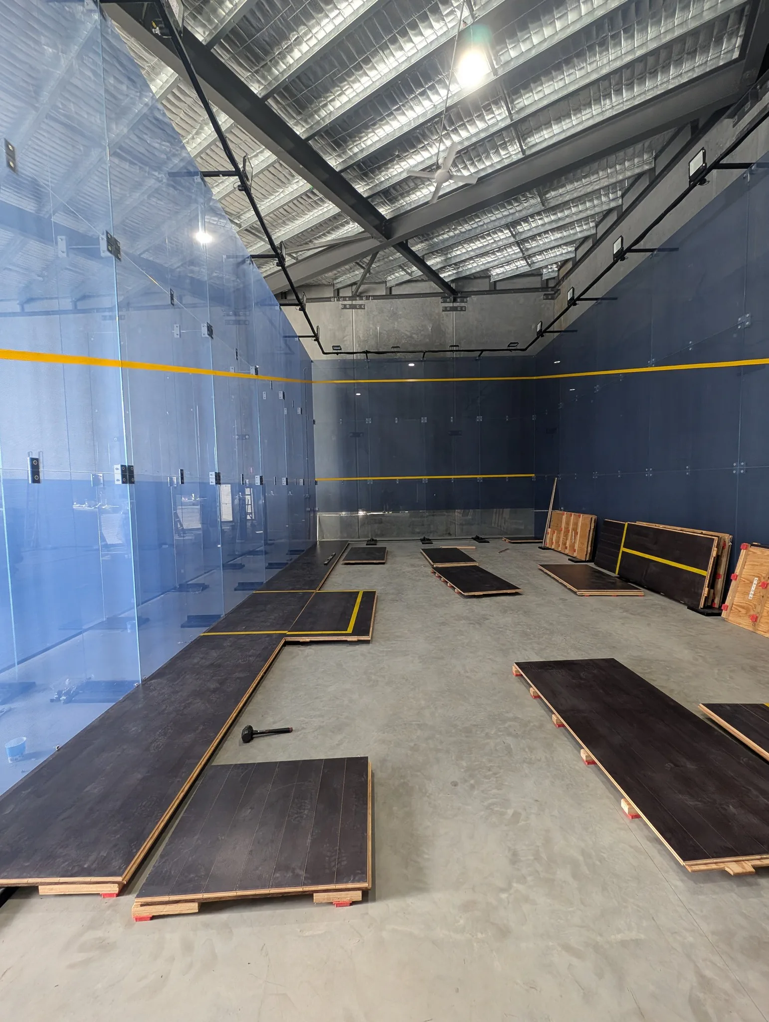 Wide view of the Australian squash venue
